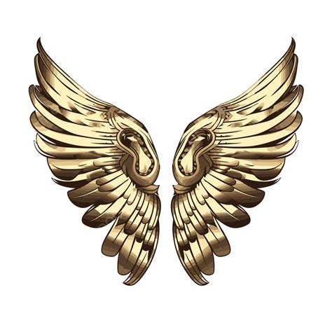 Gold Wing Sticker Clipart Gold Wings Isolated On White Stock Vector