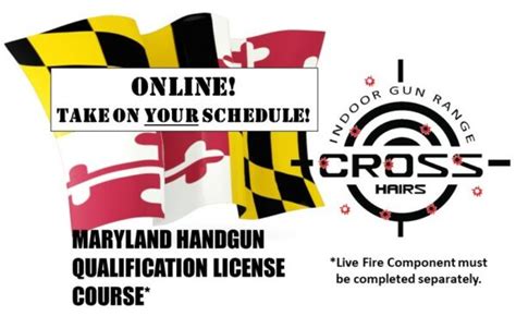 VIRTUAL Maryland Handgun Qualification License HQL Course Cross