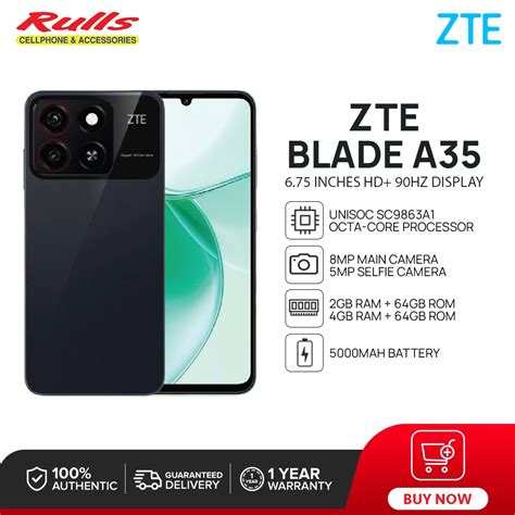 ZTE Blade A35 Smartphone 2GB 64GB 4GB 64GB 6 75 HD Display