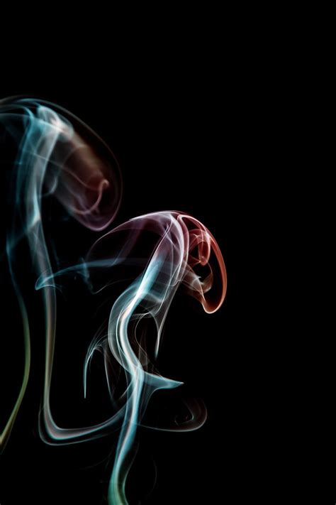 Abstract Smoke Multicolored Motley Black Background HD Phone