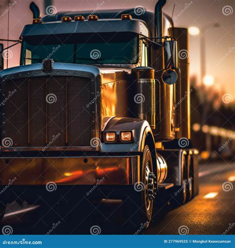 Tractor Trucks are Used To Transport Goods on Highways.generative Ai