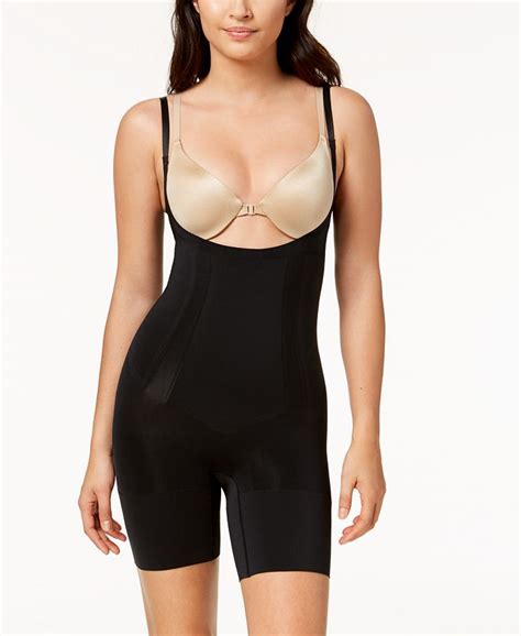 Spanx Oncore Open Bust Mid Thigh Bodysuit Macys