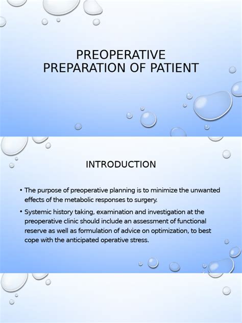 preoperative preparation