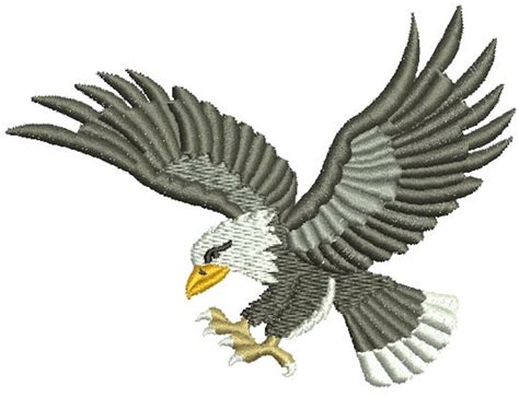 American Bald Eagle Embroidery Machine Embroidery Design Etsy