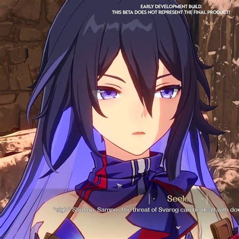 an anime character with long black hair and blue eyes, in front of a stone wall