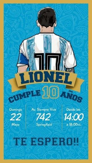 Pin de JeNno Rivera en Mateo Cumpleaños de messi Invitaciones de