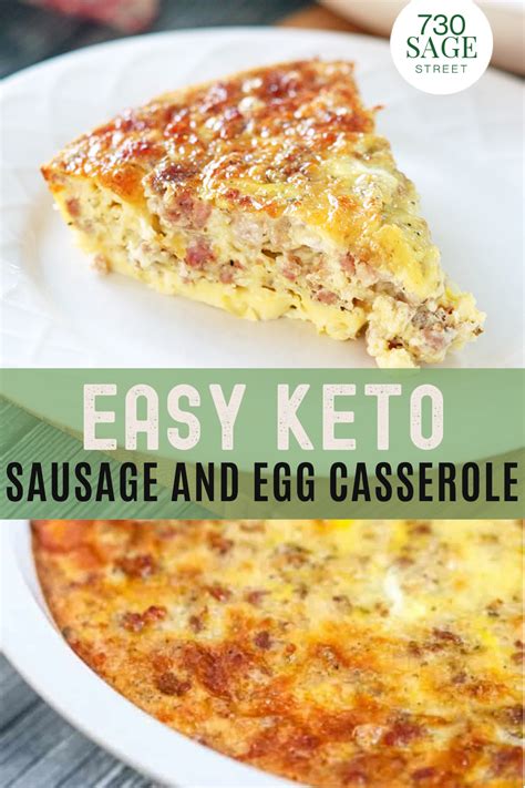 Healthy Keto Low Carb Breakfast Casserole Recipe With Sausage And