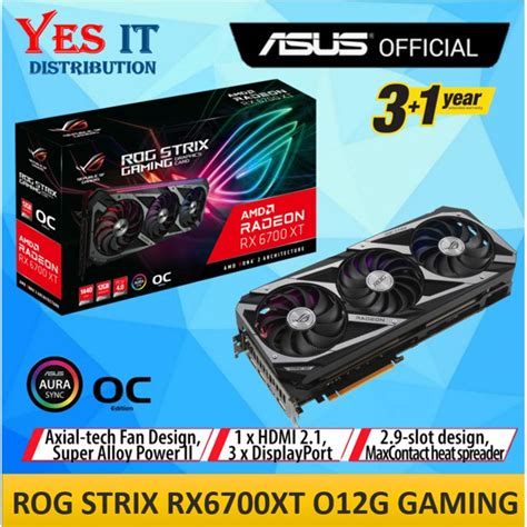 Asus Rog Strix Radeon Rx 6700 Xt Oc Edition Gaming Graphics Card Rog