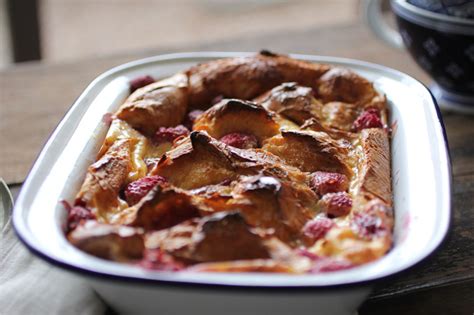 Vanilla Brioche Bread Pudding With Raspberries Matters Of The Belly