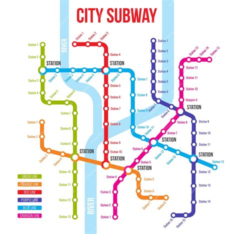 Premium Vector | City metro subway underground transport scheme