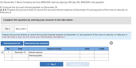 Solved On November 7 Mura Company Borrows 160 000 Cash By Chegg