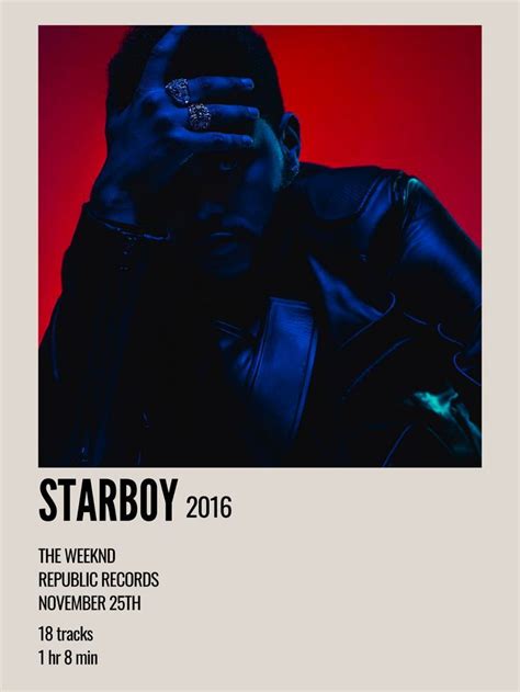 Starboy The Weeknd The Weeknd Minimal Poster Music Artists