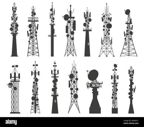 Radio Mast Silhouette Stock Vector Images Alamy