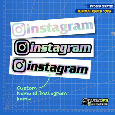 Jual Stiker Nama Instagram Custom Cutting Sticker Nama Ig Hologram