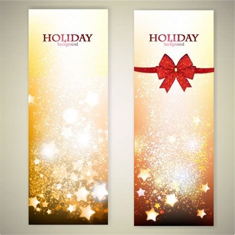 Set of Elegant Christmas banners with stars Free vector in Adobe ...