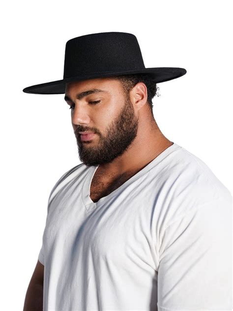 Black Boater Fedora Hat Big Wide Brim Fedora Hats For Women Men