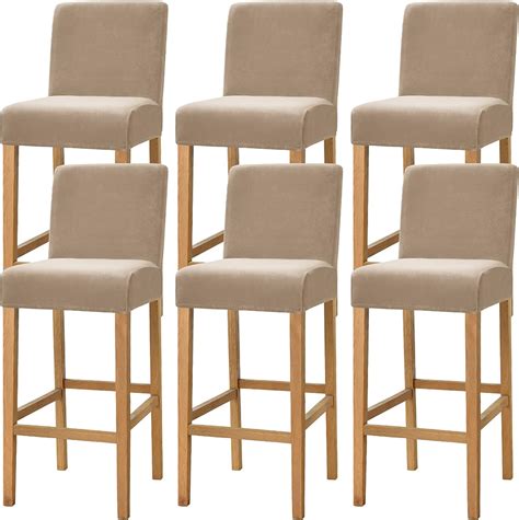 Dimatic High Stretch Bar Stool Cover Counter Stool Pub Velvet Chair Slipcover For