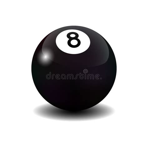 Vector Realistic Isolated Billiard Eight Ball Stock Vector