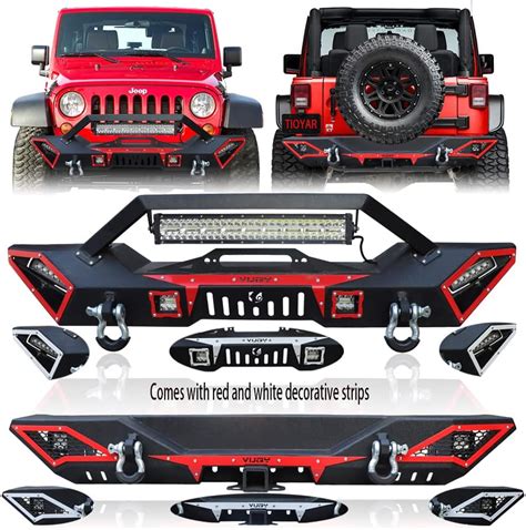 Amazon TIOYAR Front And Rear Bumper Upgraded Textured Black