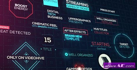 Videohive Cinematic Hud Titles Free After Effects Templates After