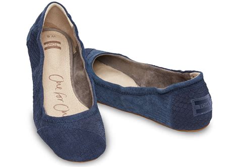 Lyst Toms Blue Suede Snake Womens Ballet Flat In Blue