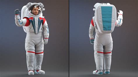 Astronauta Con Traje Espacial Futurista Aparejado Con Piel Modelo D