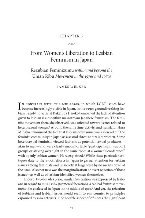 Pdf 3 From Womens Liberation To Lesbian Feminism In Japan Rezubian