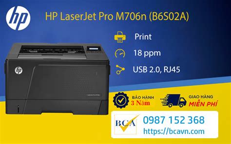 Bca Phân Phối Mực Máy In Máy In A3 đen Trắng đơn Năng Hp Laserjet Pro M706n B6s02a Giao Hàng