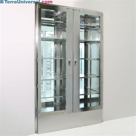 Pass Through Double Door Cabinet 44 W X 22 D X 69 5 H 304 Stainless Steel