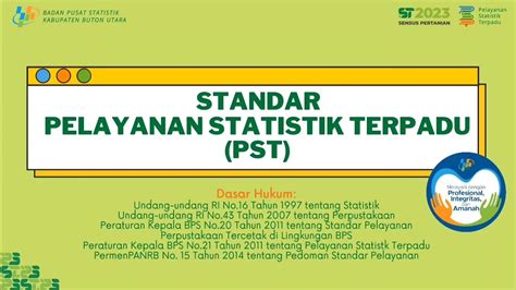 Standar Pelayanan Statistik Terpadu Pst Bps Kabupaten Buton Utara