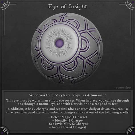 Eye Of Insight Dnd Dragons Dandd Dungeons And Dragons Dungeons And