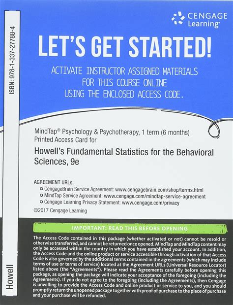 Fundamental Statistics For The Behavioral Sciences With Mindtap