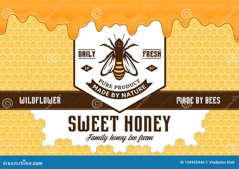 Honey Label and Packaging Design Template Stock Vector - Illustration ...