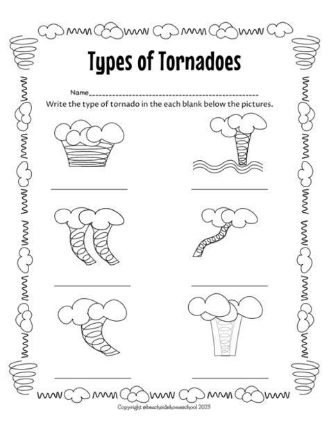 Types Of Tornadoes Earth Science Worksheets