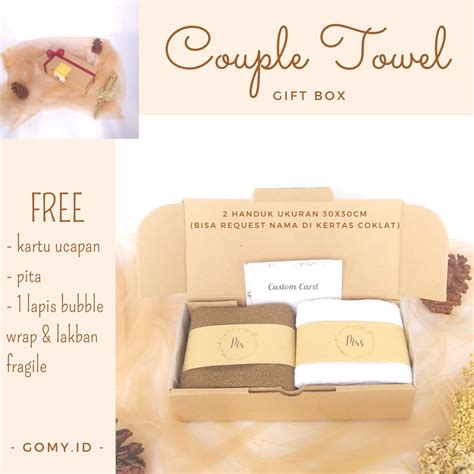 Jual COUPLE TOWEL Gomy Id Wedding Gift Box Hampers Souvenir Kado Hadiah