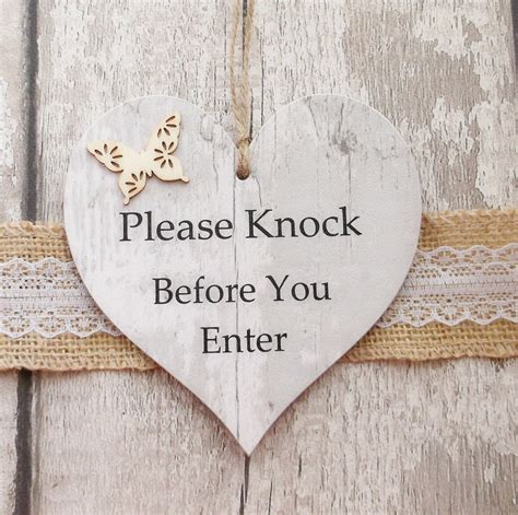 Please Knock Before You Enter Vintage Grey Washed Wood Style - Etsy