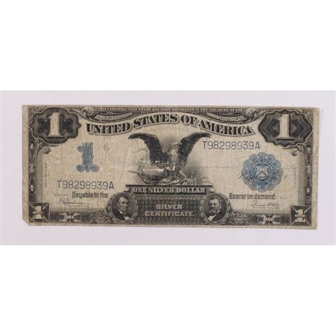 1899 1 One Dollar Black Eagle Blue Seal Silver Certificate Large