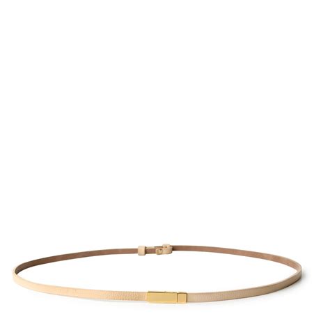 Cinto Em Couro Nude Baunilha Detalhe Ouro CF Bege