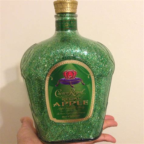 Glittered Crown Royal Bottle Alcohol Bottle Crafts Liquor Bottle Crafts Bedazzled Liquor Bottles