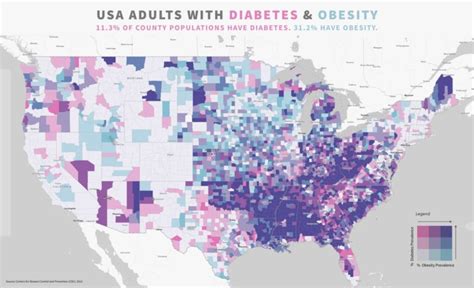 Diabetes prevalence in the United States - Vivid Maps