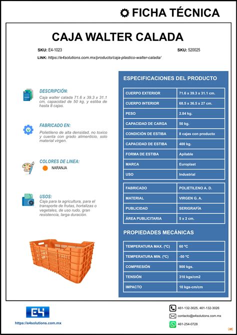 Caja plástico walter calada de venta aquí E4 Solutions