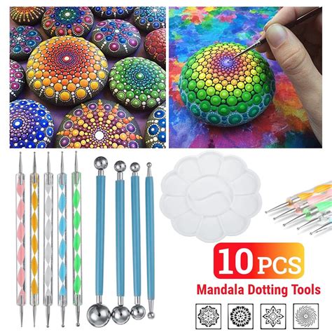 Buy 10 Pcs Mandala Dotting Tools Set For Painting Rocks Pottery