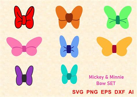 Mickey Mouse Bow Ties Minnie Mouse Bows Svg Bow Ties Svg