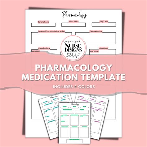 Nursing Pharmacology Template Pharm Med Template Nursing School Study