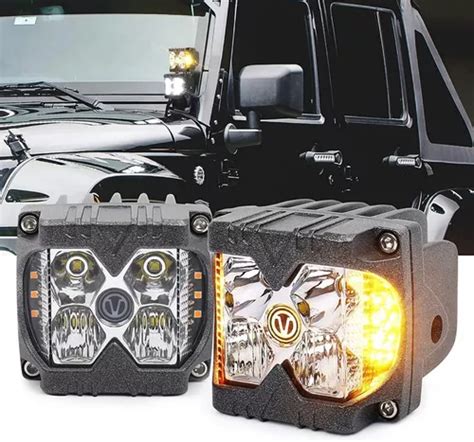 Par De Faros Led Blancos Drl Ambar Estrobo Tipo Baja Meses Sin Inter S