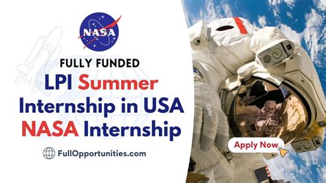 Lpi Summer Internship In Usa 2023 Nasa Internship Program