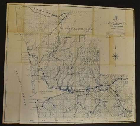 Grays Harbor County Washington Circa 1920s Kroll Antique Maps