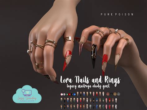 Second Life Marketplace Pure Poison Lora Rings And Nails