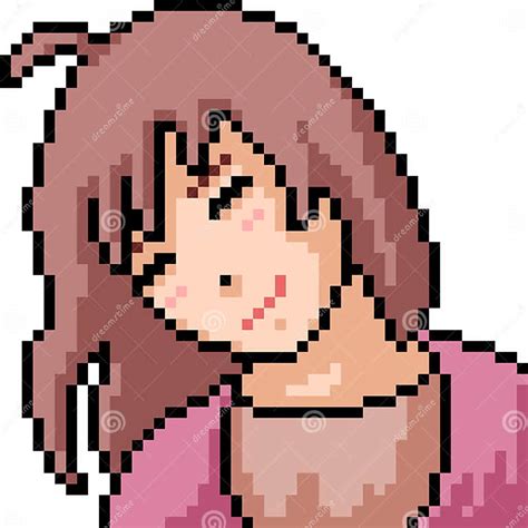 Vector Pixel Art Anime Girl Stock Vector Illustration Of Background