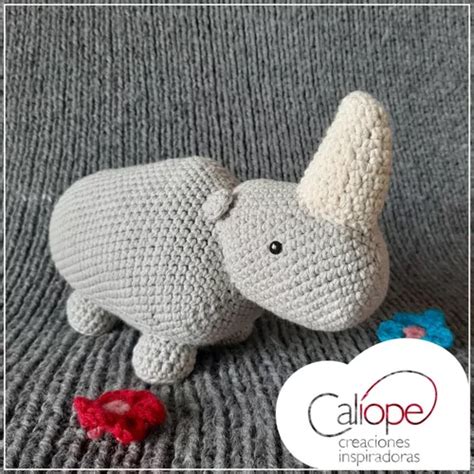 Rinoceronte Tejido A Crochet En Hilo Algod N Amigurumi Mercadolibre